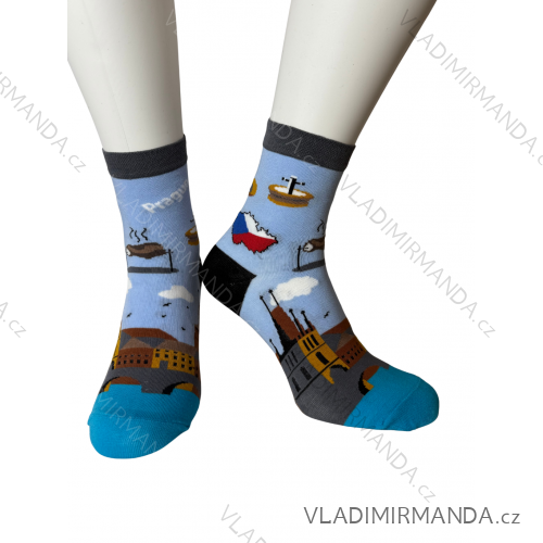 Ponožky veselé praha, karlův most unisex (38-40,41-43,44-46) POLSKÁ MÓDA DPP22037 _barva viz foto 44-46