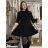 Damen 3/4 Langarm-Hemdkleid (XS/S/M Einheitsgröße) ITALIAN FASHION IMD25030