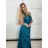 Long elegant sleeveless dress for women (S/M/L ONE SIZE) ITALIAN FASHION IMPBB25B22586 -   emerald green -   S / M / L