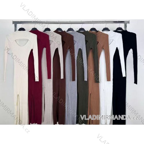 Šaty dlhé teplé dlhý rukáv dámske (XS/S/M ONE SIZE) TALIANSKA MÓDA IMM25M5301