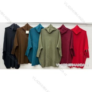 Svetr úpletový rolák dlouhý rukáv dámský nadrozměr (54/56/58 ONE SIZE) ITALSKÁ MÓDA IM425752