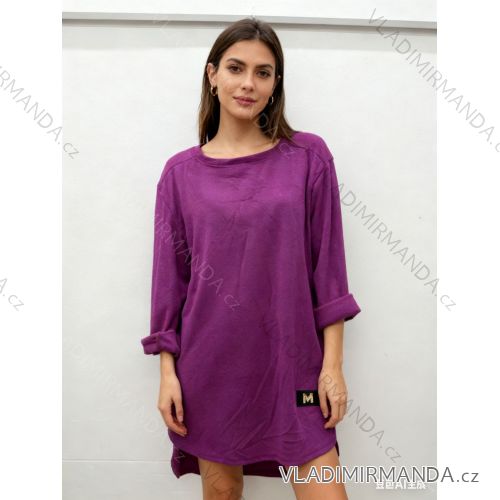 Tunika prodloužená  dlouhý rukáv dámská nadrozměr  (48/50/52 ONE SIZE) ITALSKÁ MÓDA IM425754