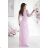 Women's long sleeve formal dress (34-48) POLISH FASHION PMLBC25314-01 růžová světlá 34