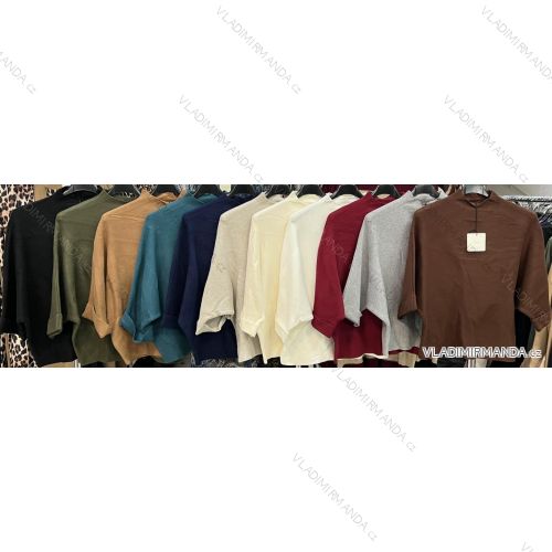 Svetr tenký krátký rukáv dámský (XS/S/M ONE SIZE) ITALSKÁ MÓDA IMM25M3030