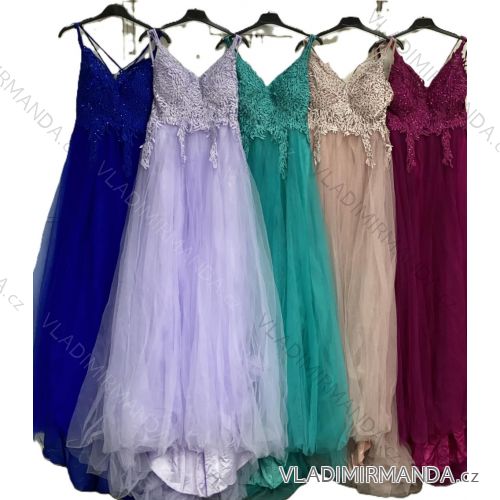 Šaty maturitní společenské na ramínka dámské (S/M/L ONE SIZE) ITALSKÁ MÓDA IMC25520