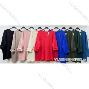 Sveter úpletový dlhý rukáv dámsky nadrozměr (54/56/58 ONE SIZE) TALIANSKA MÓDA IM425783