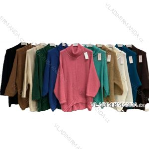 Svetr pletený s rolákem dlouhý rukáv dámský nadrozměr (54/56/58 ONE SIZE) ITALSKÁ MÓDA IMC25537