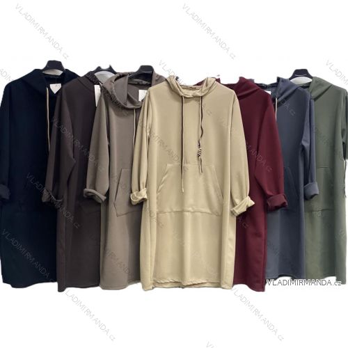 Langärmliges, leichtes Damen-Kapuzensweatshirt mit Reißverschluss, übergroß (52/54/56 ONE SIZE) ITALIAN FASHION IMC25359