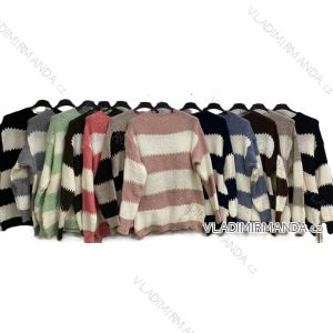 Langärmliges, leichtes Damen-Kapuzensweatshirt mit Reißverschluss, übergroß (52/54/56 ONE SIZE) ITALIAN FASHION IMC25359