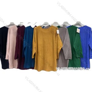 Langärmliges, leichtes Damen-Kapuzensweatshirt mit Reißverschluss, übergroß (52/54/56 ONE SIZE) ITALIAN FASHION IMC25359