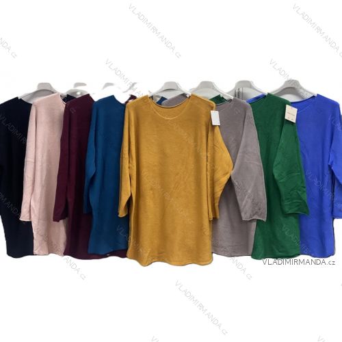 Langärmliges, leichtes Damen-Kapuzensweatshirt mit Reißverschluss, übergroß (52/54/56 ONE SIZE) ITALIAN FASHION IMC25359