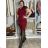 Women's short sleeve dress oversized (L-3XL) POLISH FASHION PMF20013 Wine 44