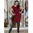 Women's short sleeve dress oversized (L-3XL) POLISH FASHION PMF20013 Wine 44