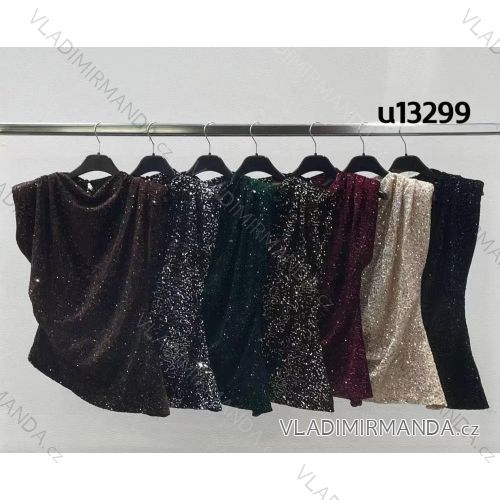 Women's glittery short-sleeved tunic (XS/S/M ONE SIZE) ITALIAN FASHION Women's glittery strapless tank top (XS/S/M ONE SIZE) IMM25M11720