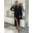 Šaty elegantní krátké dlouhý rukáv dámské (S/M ONE SIZE) ITALSKÁ MÓDA IMWC217235 black S/M