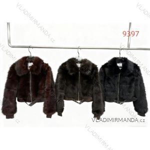 Kabátek kožíšek dlouhý rukáv dámský (XS/S/M ONE SIZE) ITALSKÁ MÓDA IMM25M9397