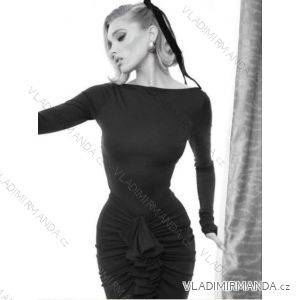 Šaty společenské elegantní dlouhý rukáv dámské (XS/S/M ONE SIZE) ITALSKÁ MÓDA IMM25M44219