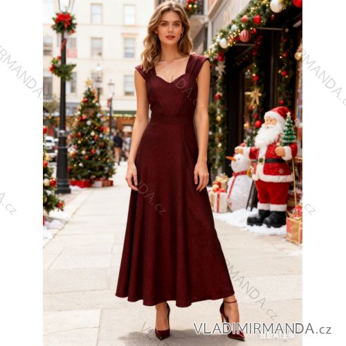 Šaty dlouhé společenské bez rukávu dámské (S/M/L ONE SIZE) ITALSKÁ MÓDA IM425824