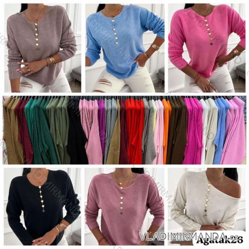 Svetr tenký dlouhý rukáv dámský (S/M/L ONE SIZE) ITALSKÁ MODA IMWKA259911