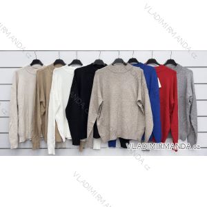 Svetr úpletový dlouhý rukáv dámský (S/M/L ONE SIZE) ITALSKÁ MÓDA IMWKK2511746