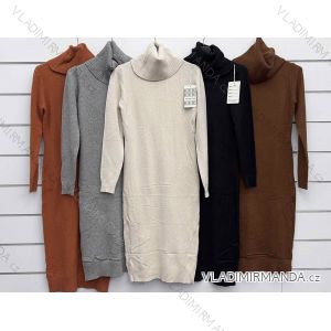 Šaty úpletové s rolákem dlouhý rukáv dámské (S/M/L ONE SIZE) ITALSKÁ MÓDA IMWKK2511747