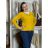 Svetr úpletový na knoflíky  dlouhý rukáv dámský SANDY (S/M/L) ITALSKÁ MODA MB21255818-18/DUR S/M/L žlutá hořčicová