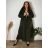 Damen 3/4 Langarm-Hemdkleid (XS/S/M Einheitsgröße) ITALIAN FASHION IMD25030  grünes Khaki