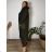 Damen 3/4 Langarm-Hemdkleid (XS/S/M Einheitsgröße) ITALIAN FASHION IMD25030  grünes Khaki