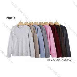 Svetr úpletový dlouhý rukáv dámský (S/M/L ONE SIZE) ITALSKÁ MÓDA IMWKK2511759