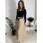 Women's long pleated skirt with belt (S/M/L ONE SIZE) ITALIAN FASHION IMC25333