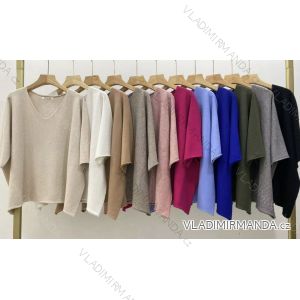 Svetr tenký krátký rukáv dámský (S/M/L ONE SIZE) ITALSKÁ MÓDA IMWKK2511762
