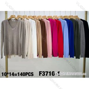 Svetr úpletový dlouhý rukáv dámský (S/M/L ONE SIZE) ITALSKÁ MÓDA IMWKK2511764