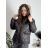 Bunda dlouhý rukáv dámská (S/M/L ONE SIZE) ITALSKÁ MÓDA IMPOZ25SM-3276/DU Černá S/M/L