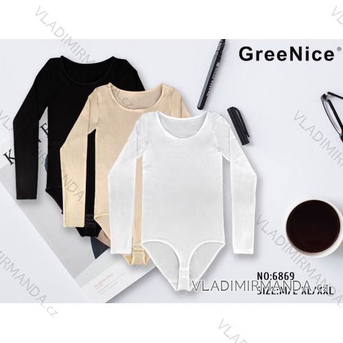 Body dlouhý rukáv dámské nadrozměr (M/L - XL/2XL) GREENICE GRE256869