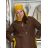 Winter hat with pompon women (ONE SIZE) POLADN PRODUCT PV820056 ONE SIZE hořčicová