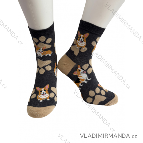 Ponožky členkové slabé veselé pre psíčkarov dámske (36-38) POLSKÁ MÓDA DPP250830