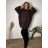 Women's Summer Long Harem Pants (42/44/46 ONE SIZE) ITALIAN FASHION IM424361 54/56/58 Brown