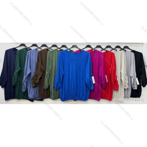 Tričko dlhý rukáv dámske nadrozmer (54/56/58 ONE SIZE) TALIANSKA MÓDA IM425852