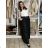 Kalhoty elegantní teplé s páskem dámské (S/M/L ONE SIZE) ITALSKÁ MÓDA IMD251113/DU S/M/L Černá