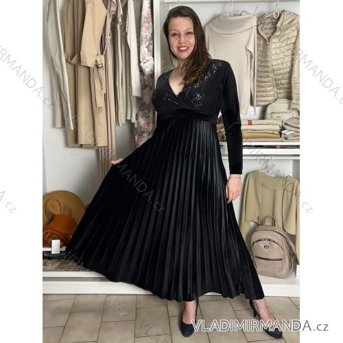 Women's elegant velvet strapless dress (S/M ONE SIZE) ITALIAN FASHION IMWKK221049