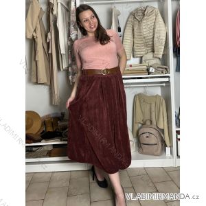 Sukně manžestrová s páskem dámská (S/M/L ONE SIZE) ITALSKÁ MÓDA IMPLU2552123/DU