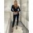 Overal dlouhý žebrovaný stahující a zeštíhlující dlouhý rukáv dámský (XS/S/M ONE SIZE ) ITALSKÁ MÓDA IMM251113/DU XS/S/M Černá