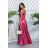 Women's Strapless Long Satin Party Dress (34-42) POLISH FASHION PMLEL24NATHALIE dark pink 36
