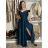 Langes, elegantes Kleid Carmen mit Trägern für Damen ADELE (M/L/XL, Einheitsgröße) ITALIENISCHE MODE IM4251147