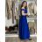 Šaty elegantné dlouhé bez rukávu rukávu dámske ANADELE ITA (M/L/XL ONE SIZE) TALIANSKA MóDA IM4251147/DUR tm. modrá  M/L/XL