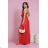 Women's strapless tulle party dress (S/M/L ONE SIZE) ITALIAN FASHION IM923001 red 