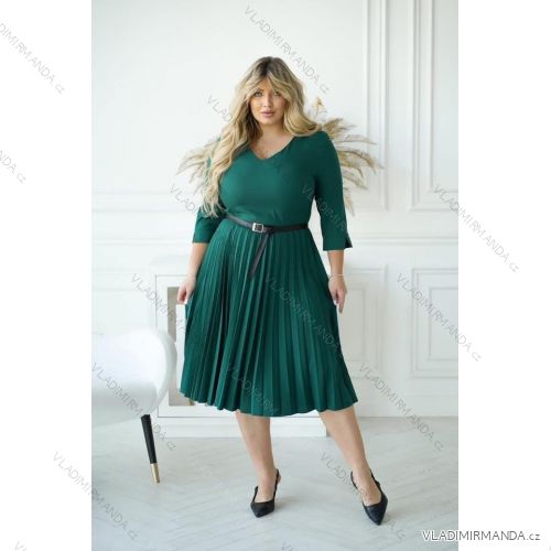Šaty s páskem elegantný 3/4rukáv dámske nadrozmer (38-48) POLSKÁ MÓDA PMLLD255078