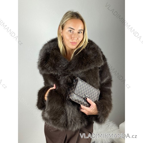 Jacke dünne lange Ärmel Frauen (UNI XS-M) ITALIENISCHE MODE IM120049 dunkelbraun S / M / L