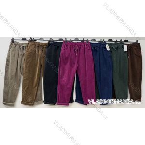 Kalhoty manžestrové dámské nadrozměr (46/48/50 ONE SIZE) ITALSKÁ MÓDA IM425886