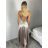Šaty dlouhé elegantní na ramínka dámské (S/M ONE SIZE) ITALSKá MODA IM323013